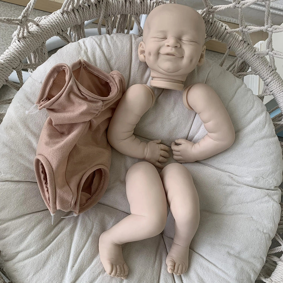 19 Zoll unbemaltes Cecilia Reborn Puppen-Set mit geschlossenen Augen