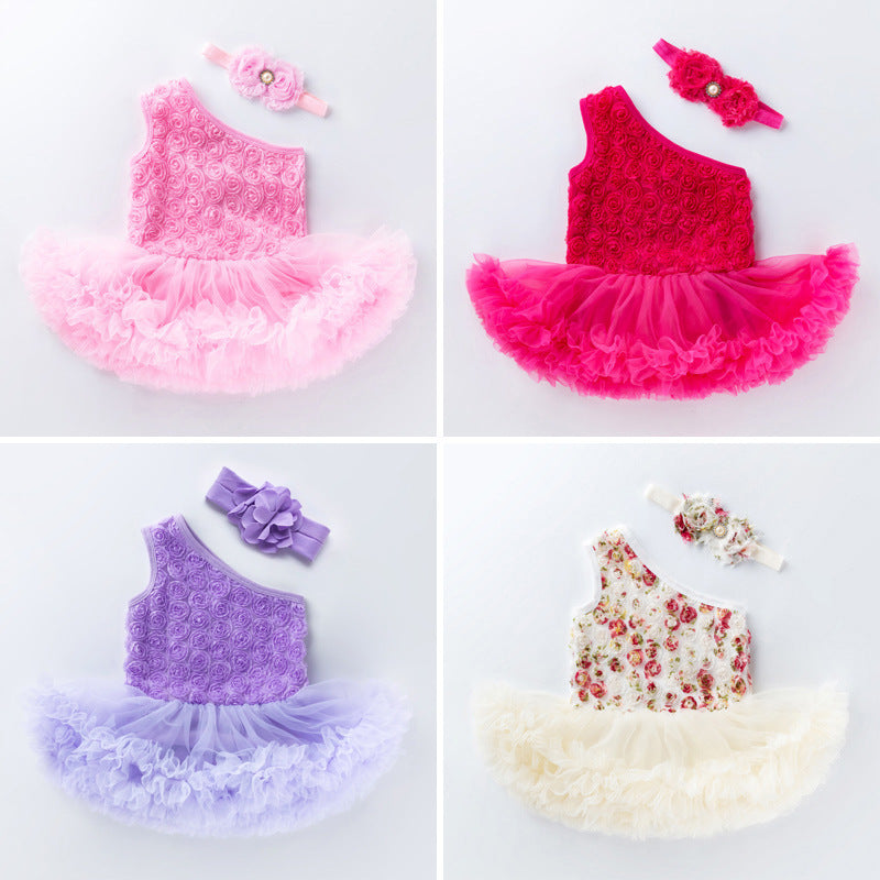 22-23 Zoll Rosa Reborn Puppenkleid mit schrägen Schultern