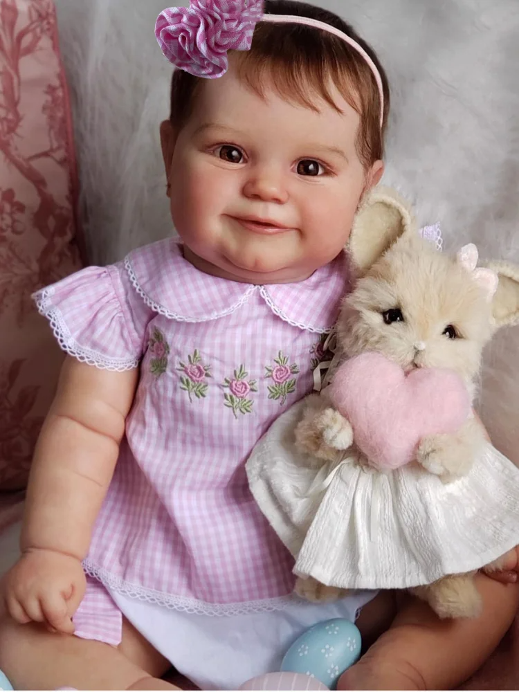 Penny 20 Zoll Reborn Puppe Mädchen mit kurzen braunen Haaren-Maddie