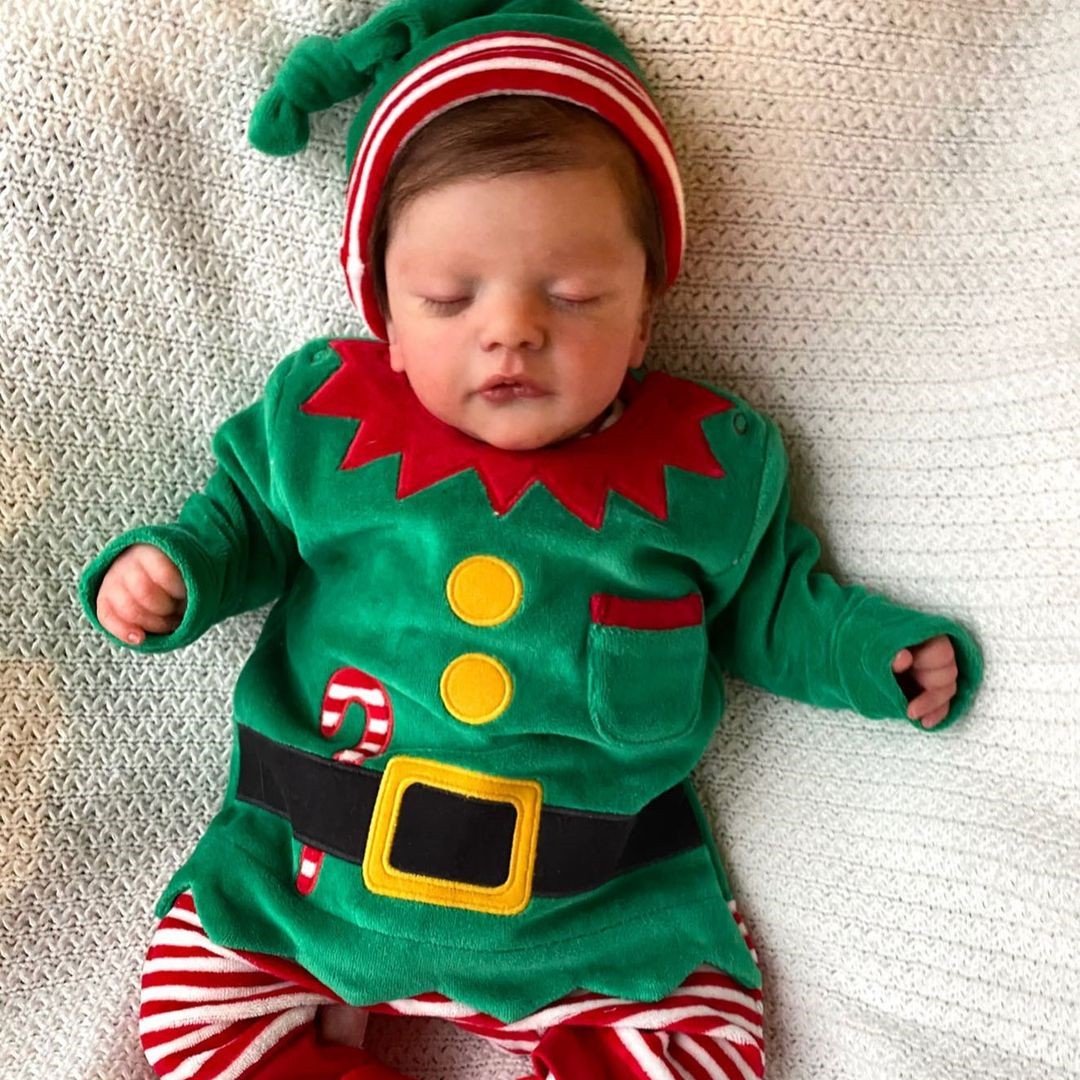 19 Zoll geschlossene Augen kurze Haare Weihnachten Reborn Puppe-Sam