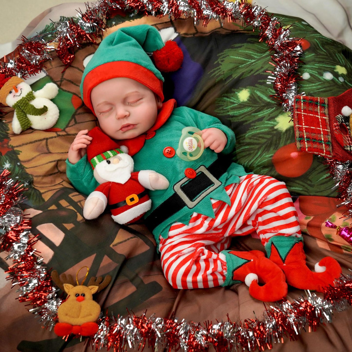 Weihnachtskostüm-20 Zoll Agnes Schlafen Reborn Puppe Mädchen-Loulou