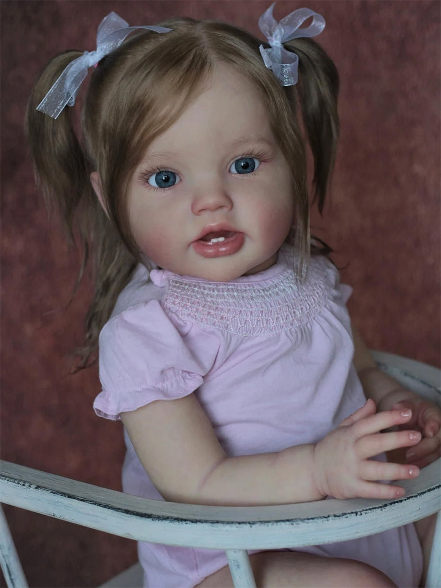 Isabel 60 cm offene Augen Wurzelhaar Reborn Kleinkind-Lottie