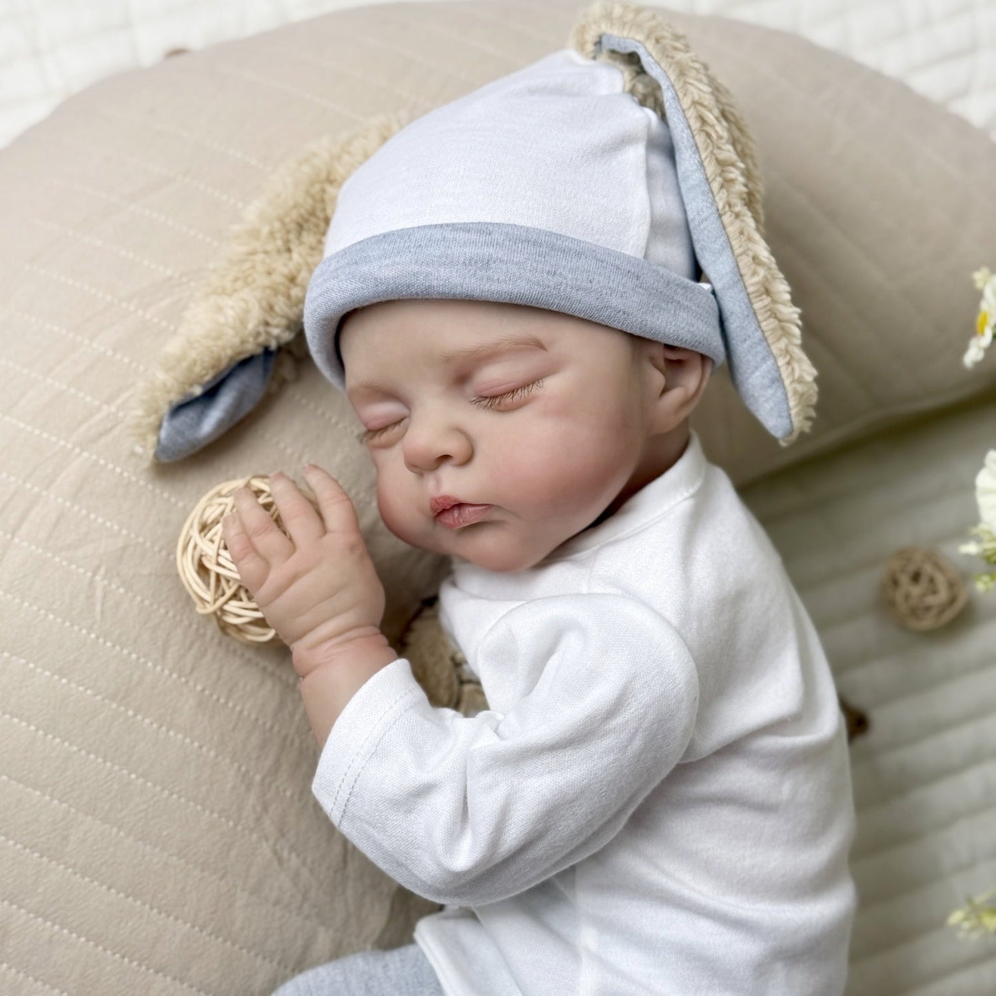 19 Zoll 3D-bemalte Reborn Puppe Schlafende Irys