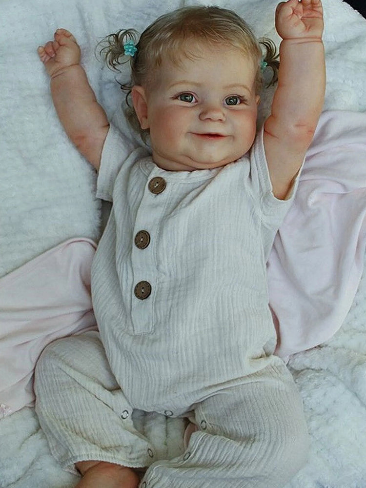 60 cm lebensechte blonde Haare Lächeln Reborn Kleinkind-Maddie