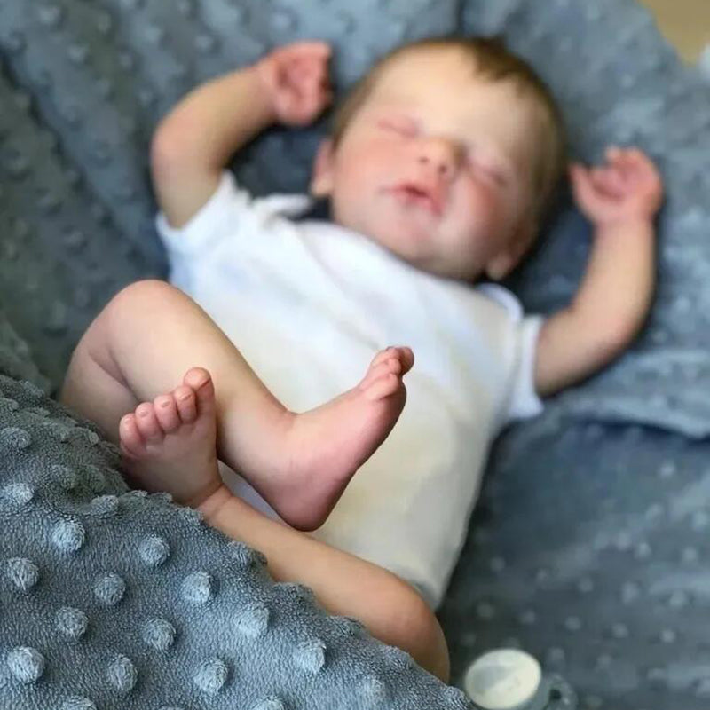 19 Zoll Reborn Puppen mit geschlossenen Augen und blonden Haaren -Sam