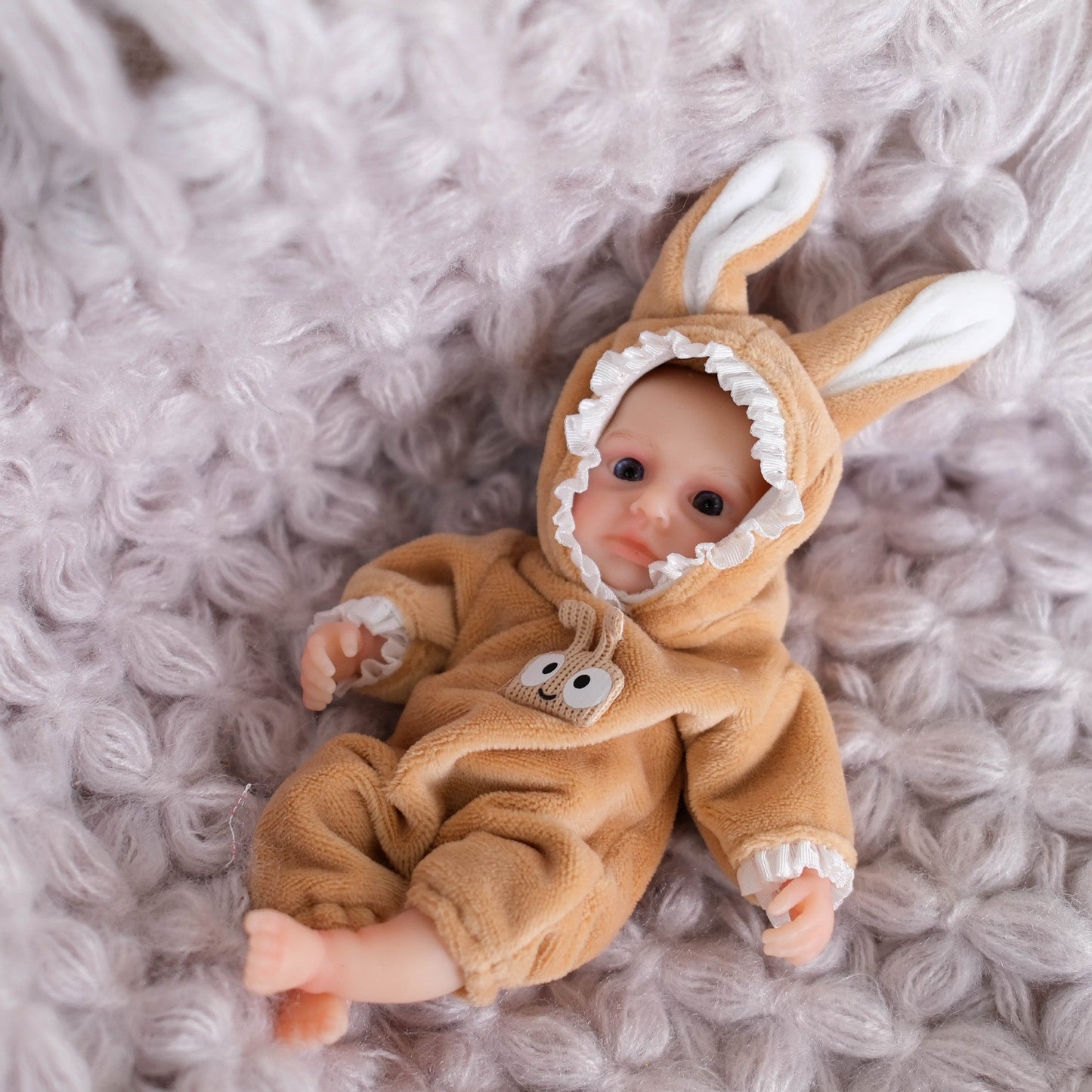 6 Zoll Mini-Silikon-Reborn-Puppe Mädchen Loulou mit offenen Augen