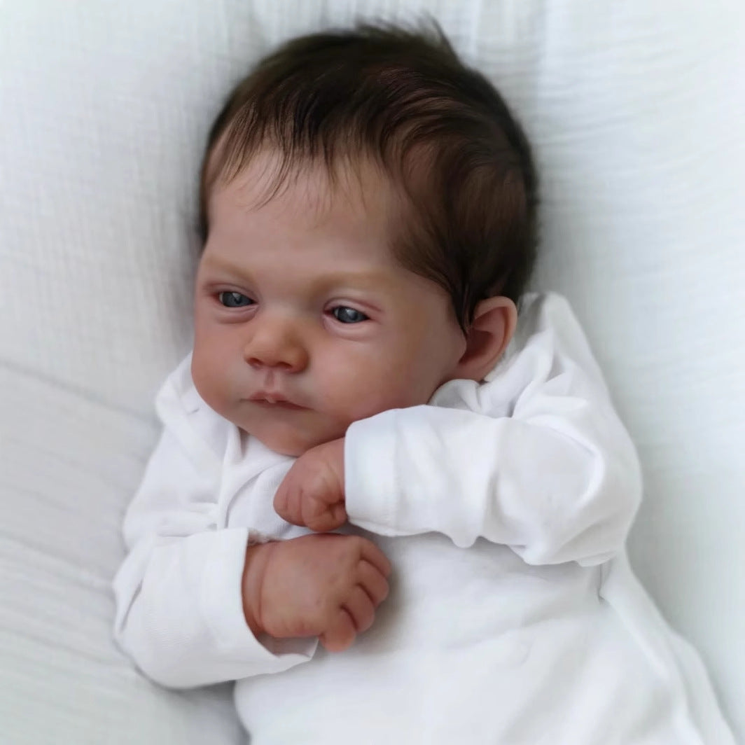50cm offene Augen kurzes Haar weicher Körper kuschelige Reborn Babypuppe-Lily