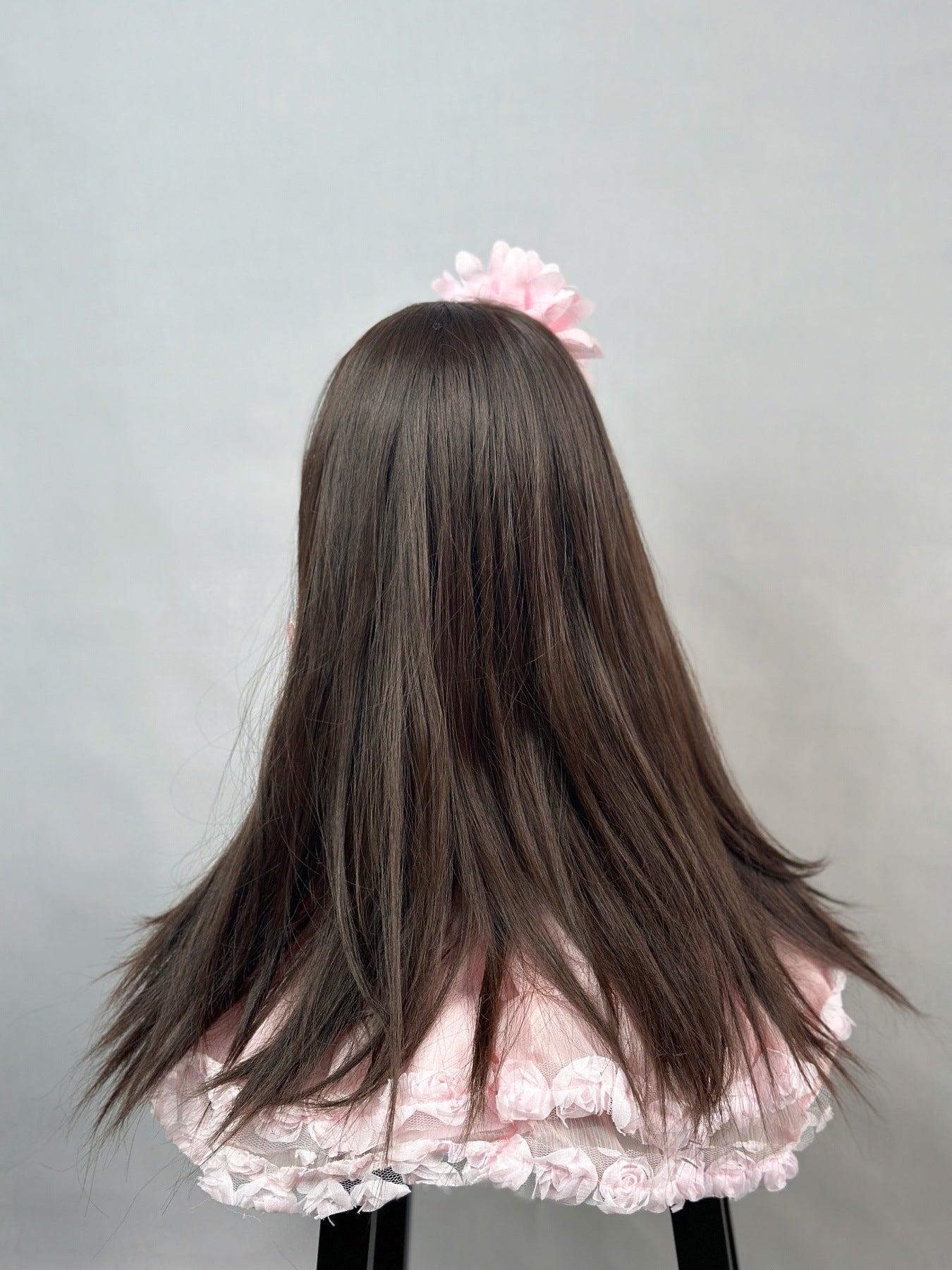 22 Zoll langes braunes Haar Reborn Puppe Mädchen im rosa Kleid-Betty