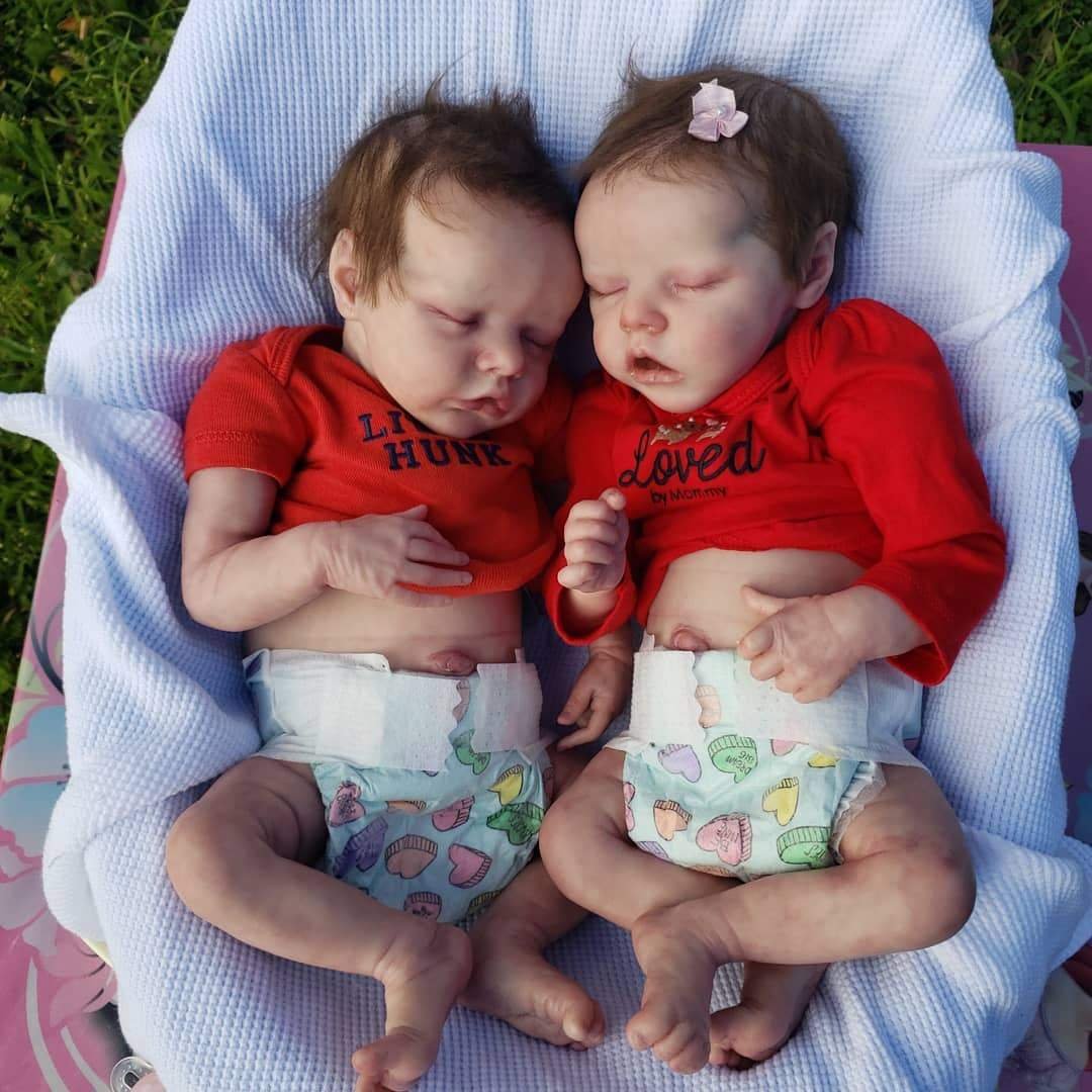 17 Zoll Zwillingsschwester Jessica und Cecilia Reborn Puppen Mädchen