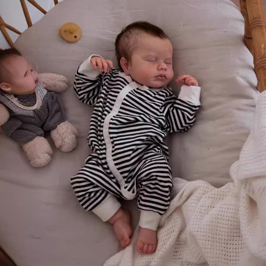 20 Zoll schlafende Reborn Puppen mit braunem Haar - Loulou