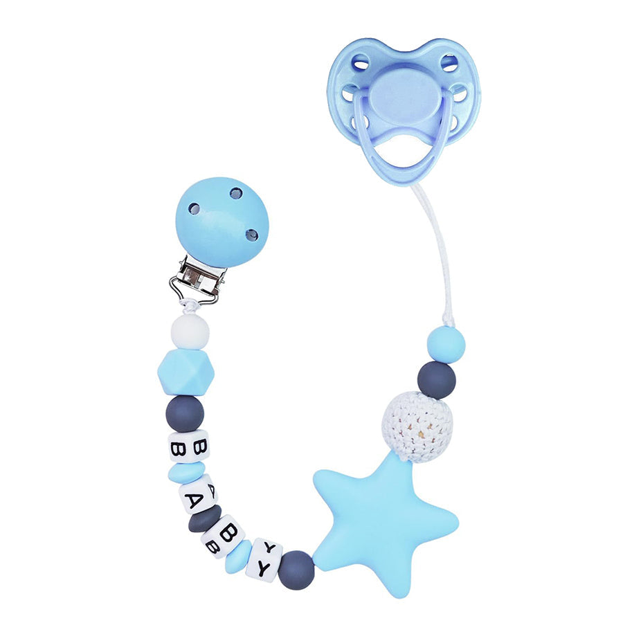 Niedliche Schnullerkette und magnetische Schnuller 2-teiliges Set für Reborn-Puppen von 40–60 cm