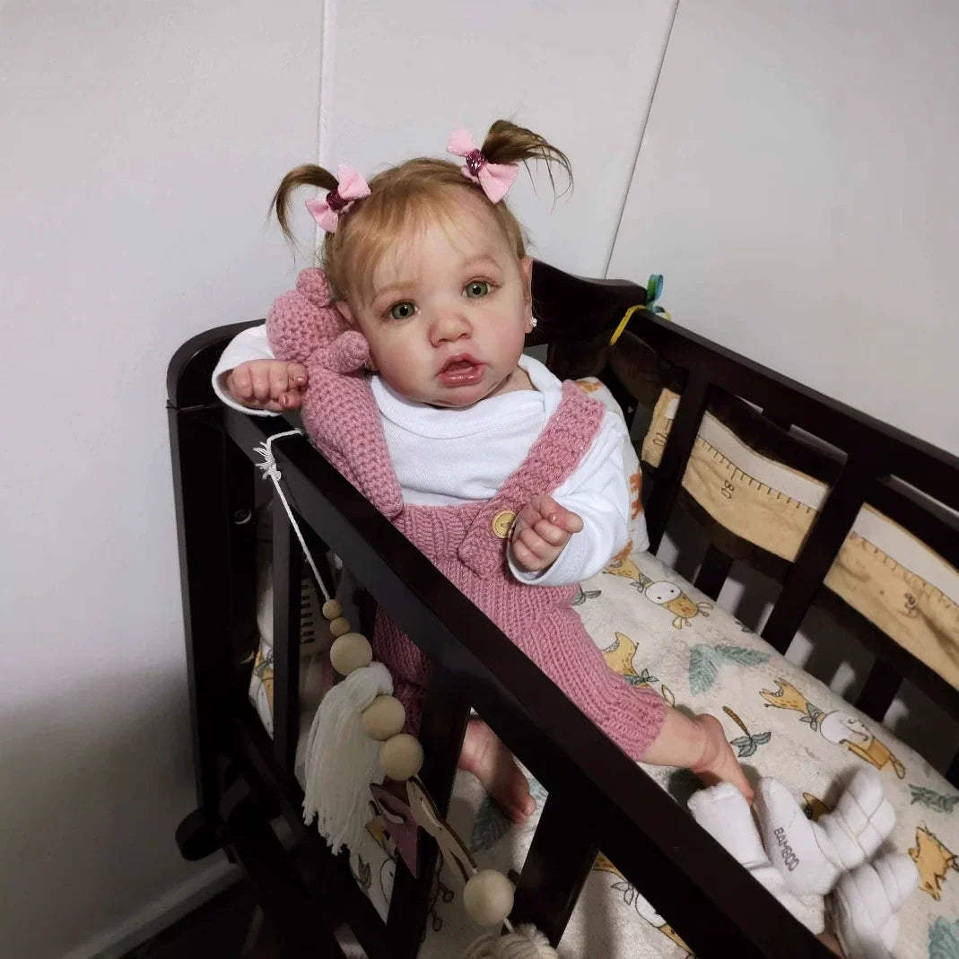 22'' Realistische Kätzchen mit offenen Augen Reborn Babypuppe Mädchen - Saskia