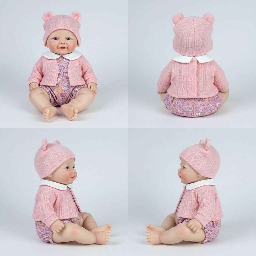 30cm Silikon Reborn Babypuppe Vivienne mit blauen Augen