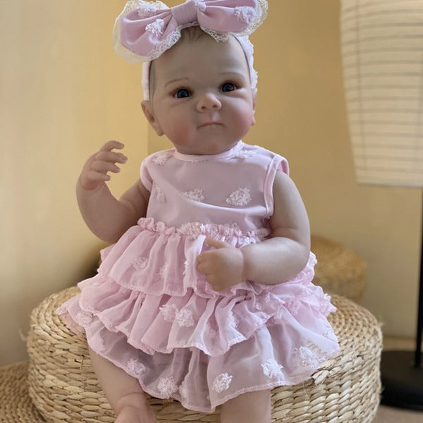 45 cm Reborn Puppe mit offenen Augen Zwillingsschwestern im Kleid-Bettie