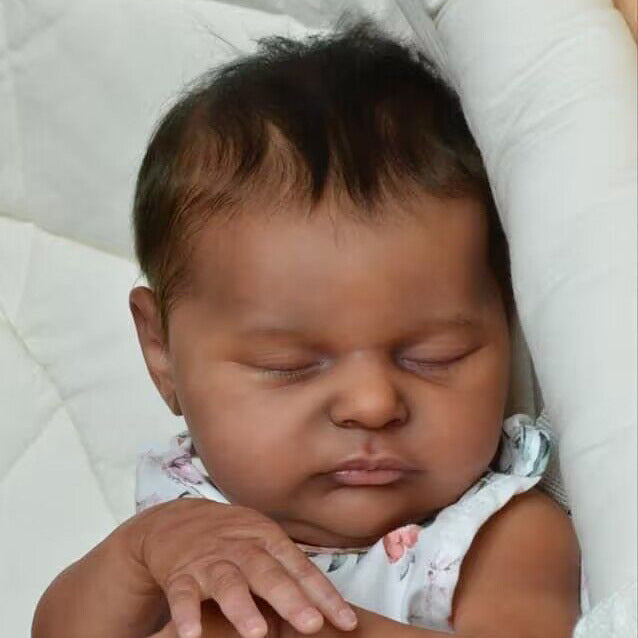 20 Zoll Eileen Geschlossene Augen Afroamerikanische Rebornpuppen-Laura