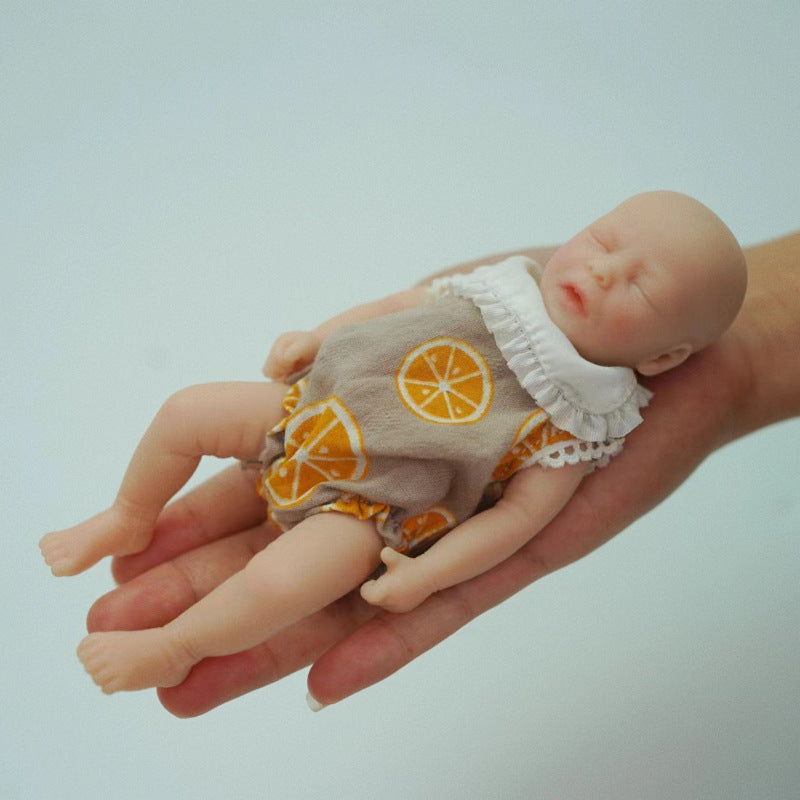6 Zoll geschlossene Augen Vollsilikon Mini Reborn Puppe Zwillinge