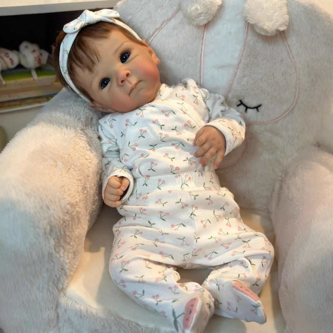 18-Zoll Reborn Puppe Bettie mit blauen Augen kurzem Haar und weichem Körper