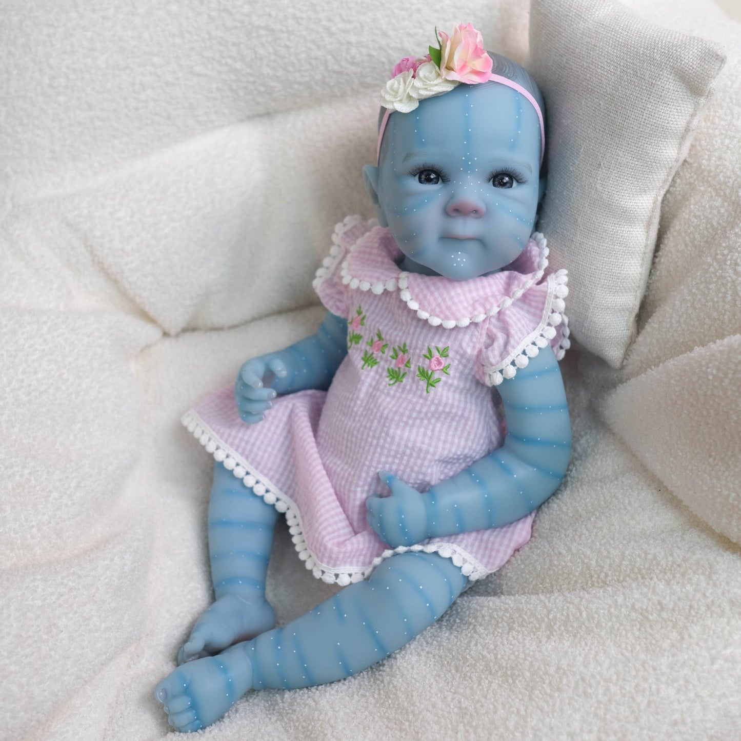 45 cm lebensechtes Bettie Reborn Avatar Baby Mädchen in lila Outfits