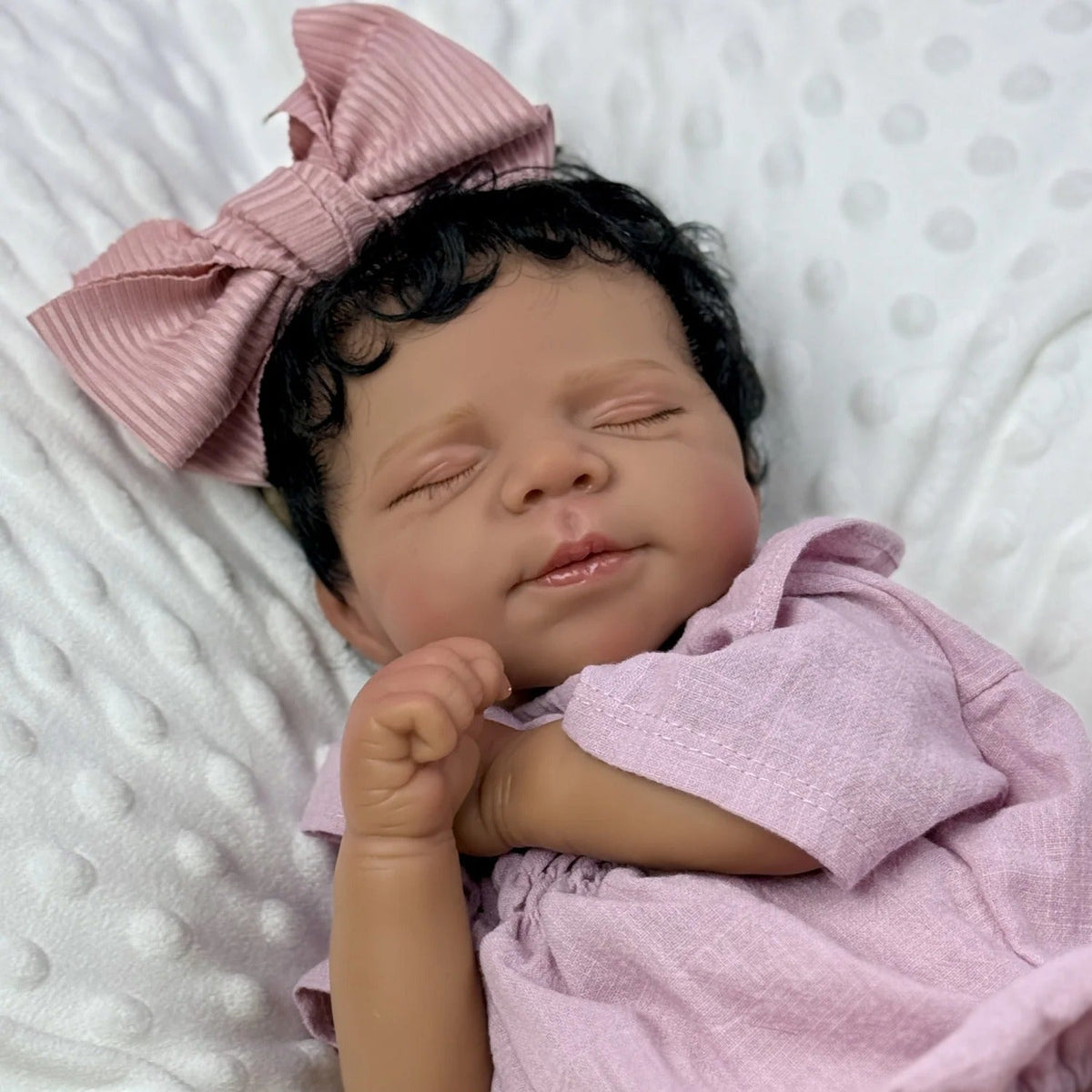 48cm süße Setlla dunkle Haut schlafendes Reborn Babypuppe Mädchen-Pascale