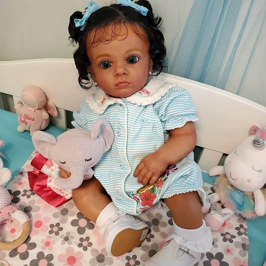 24 Zoll Penny dunkelhäutige Reborn Puppen-Tutti