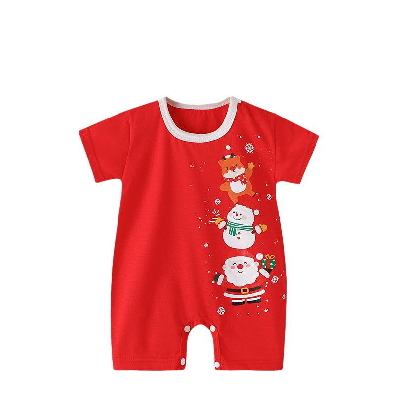 Weihnachtlicher kurzärmliger Strampler für 22-24 Zoll Reborn-Puppen