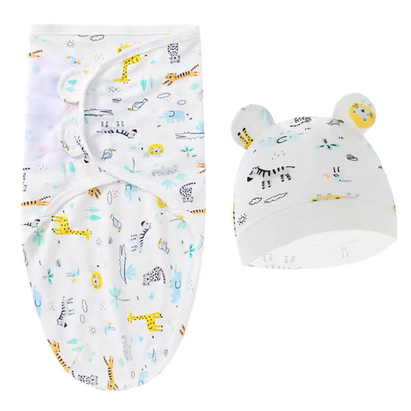 Giraffe Neugeborenen-Wickelschlafsack Fötusmütze 2-teiliges Set