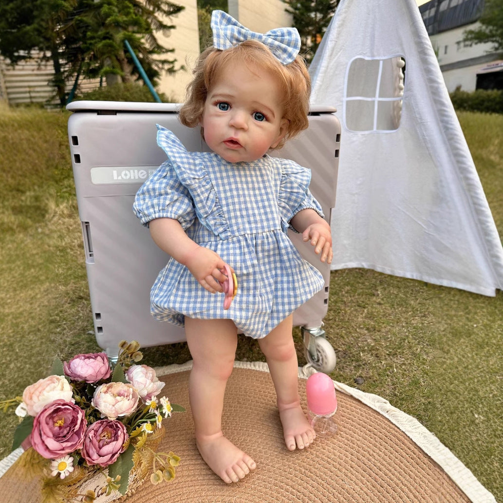 24 Zoll offene Augen blonde Haare Reborn Babypuppe-Sandie