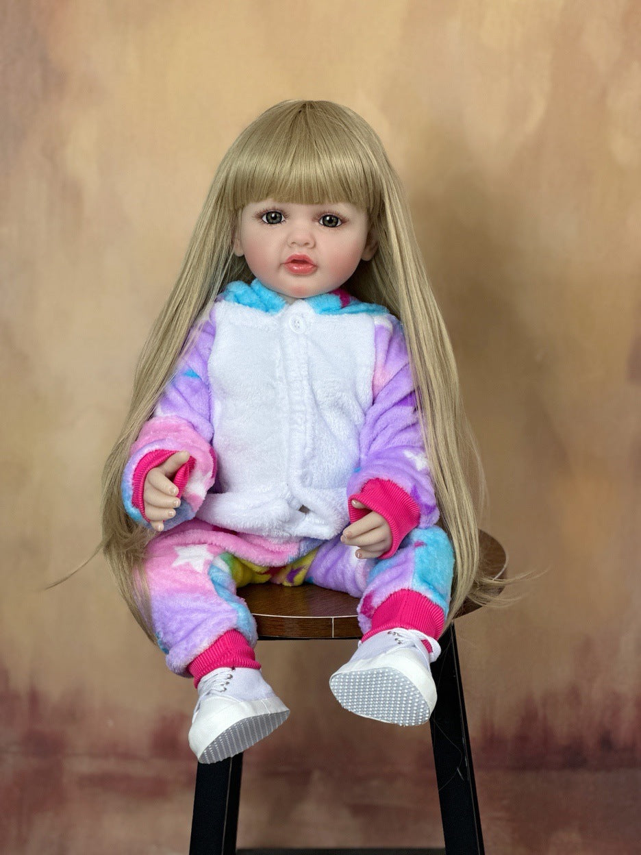 22 Zoll offene Augen lange blonde Haare Reborn Puppe Mädchen - Betty