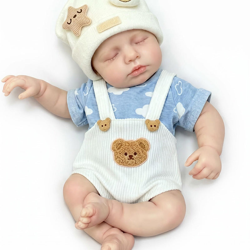 30 cm Loulou Reborn-Babypuppe aus Vollsilikon im Bärenkostüm
