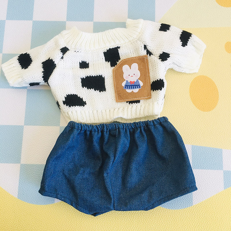 Kuh-Pullover und Jeans 2-teiliges Set für 30 cm Puppen