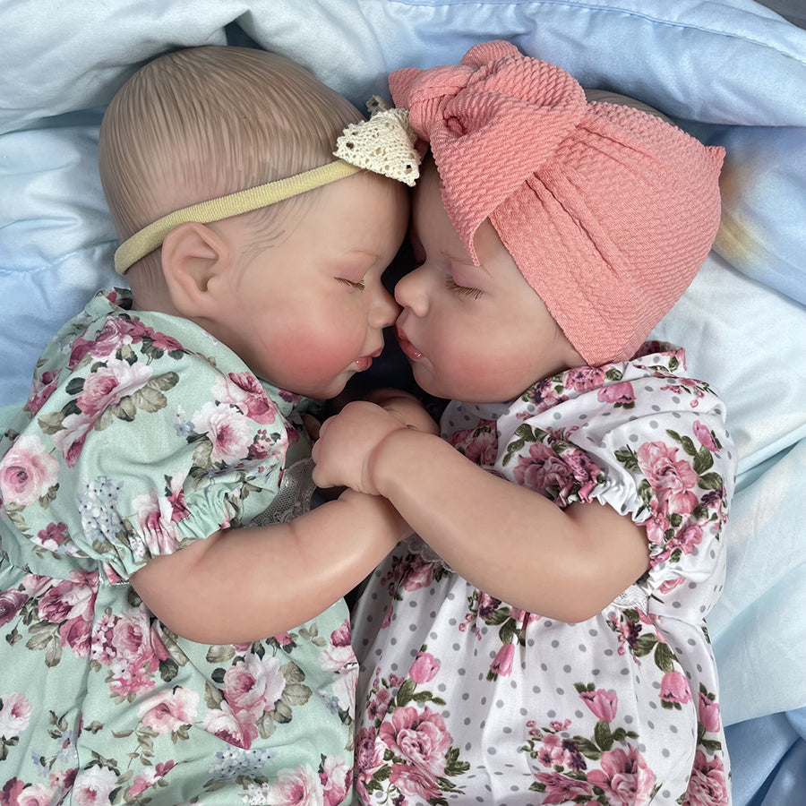20'' lebensechte Lynn und Alan Reborn Puppen Zwillingsmädchen-Loulou