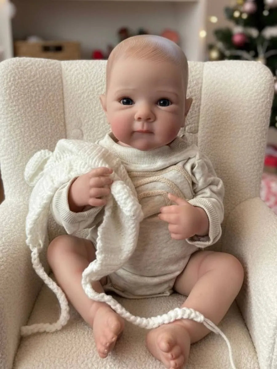 18 Zoll Bettie Reborn Babypuppe mit offenen Augen im grauen Body