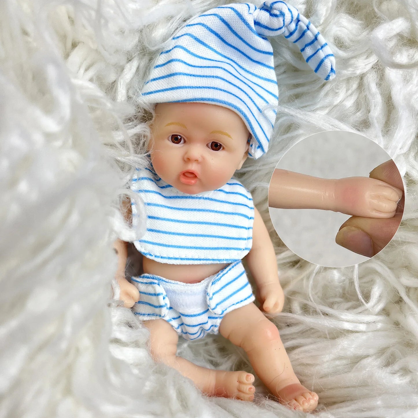 15cm offene Augen Vollsilikon Mini Reborn Puppe Zwillinge