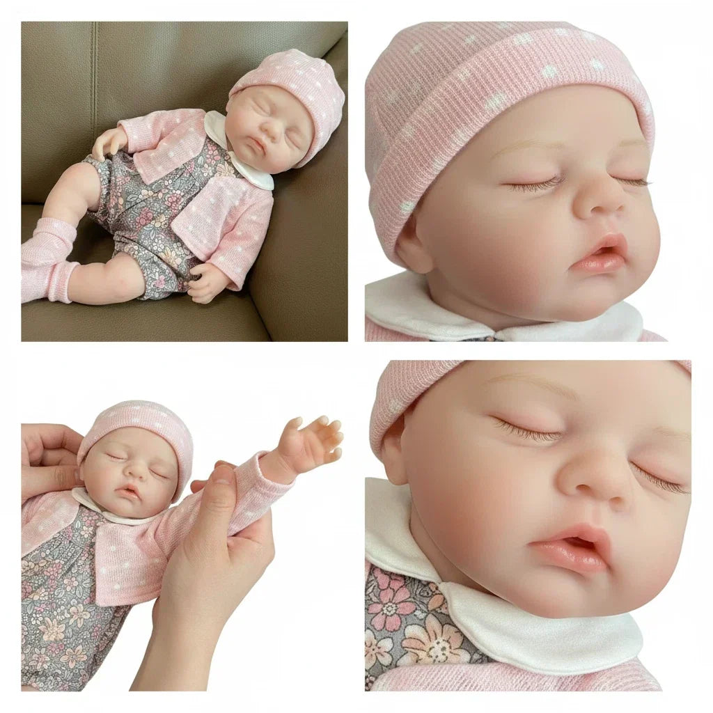 30 cm vollständig aus Silikon gefertigte schlafende Reborn Puppe Mädchen mit zu öffnendem