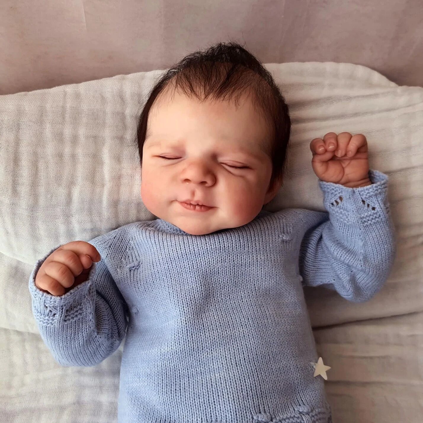 19 Zoll Alvin Lebensechte Geschlossene Augen Reborn puppen Jungen/Mädchen-Pascale