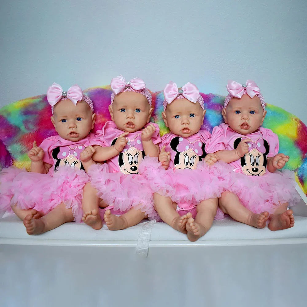 22 Zoll offene Augen Vierlinge Reborn Puppe Mädchen-Saskia