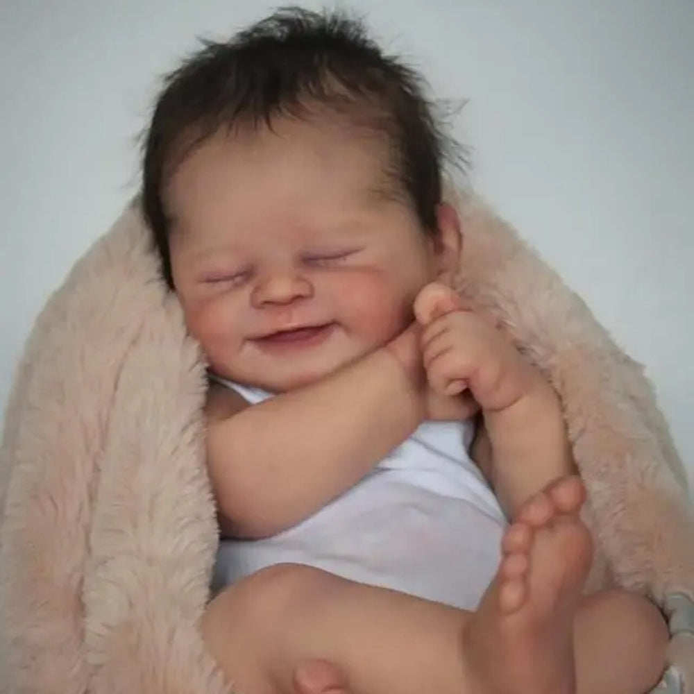 19 Zoll langes verwurzeltes Haar Augen schließen Lächelndes Gesicht Reborn puppen-Alisha