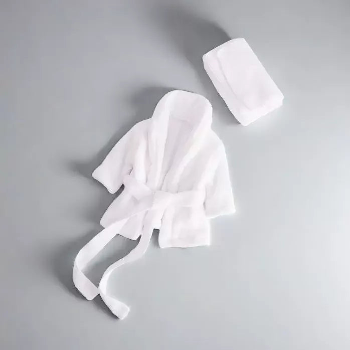 Plüschbademantel-Pyjama für Puppen von 45-55 cm
