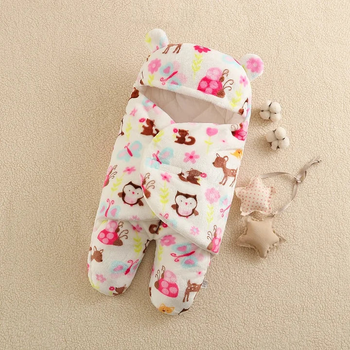 Schlafsack mit Flanell Gespaltene Beine Kleintierdruck für 16-24 Zoll Reborn Puppen