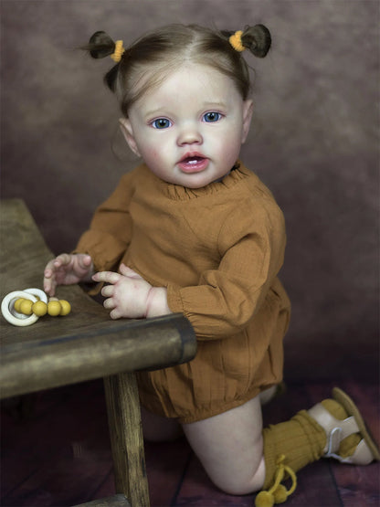Sharon 60 cm offene Augen Wurzelhaar Reborn Kleinkind-Lottie