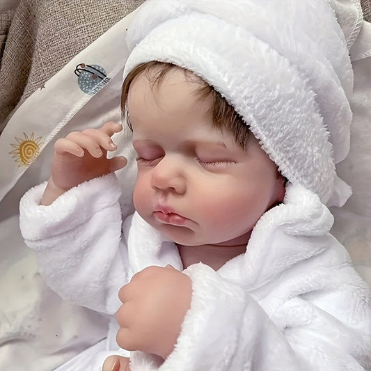 20 Zoll kurze Haare schlafende Reborn-Puppe im Bademantel-Loulou