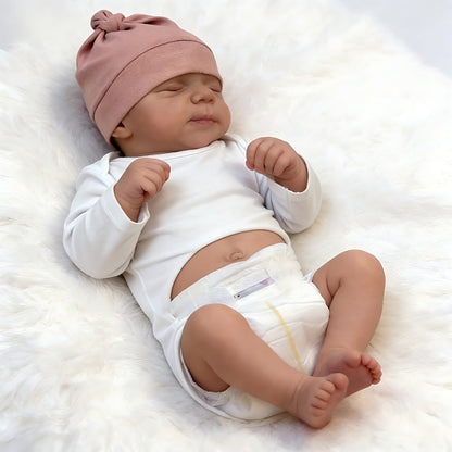 19 Zoll 3D-bemalte lebensechte Reborn Puppe mit geschlossenen Augen – Pascale