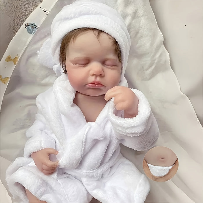 20 Zoll kurze Haare schlafende Reborn-Puppe im Bademantel-Loulou