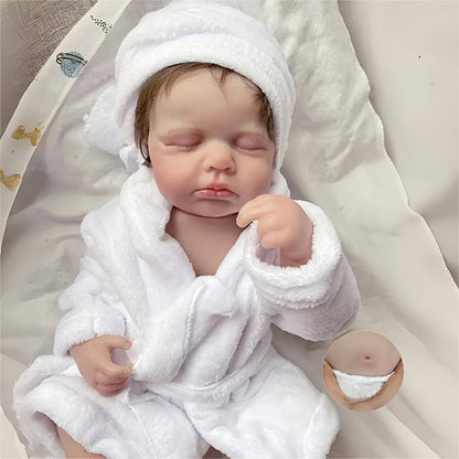 20 Zoll kurze Haare schlafende Reborn-Puppe im Bademantel-Loulou