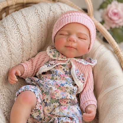 30cm Reborn Zwillingsschwestern Pascale und Loulou aus Vollsilikon mit geschlossenen Augen