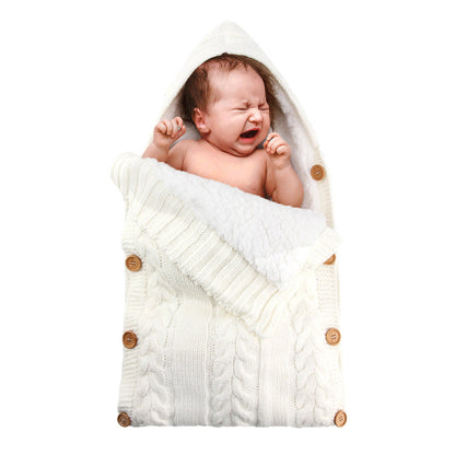 Warmer Einfarbig Strick-Fleece-Schlafsack für 17-24 Zoll Reborn Puppen