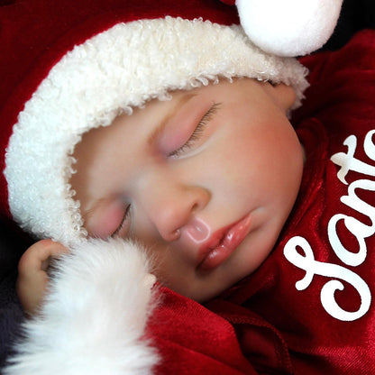 20 Zoll geschlossene Augen Loulou Reborn Puppe Mädchen im Weihnachtskleid