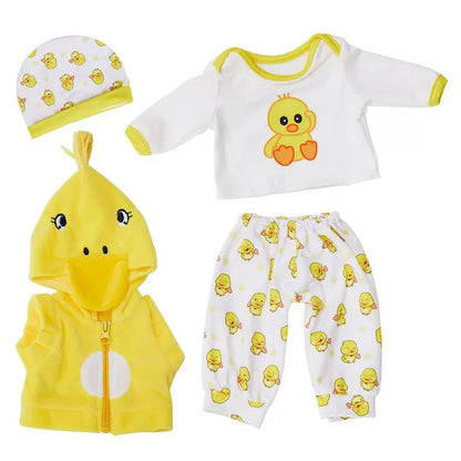 17 Zoll Cartoon Tier Reborn Puppe Kleidungsset(Nur Kleidung, keine Puppe)