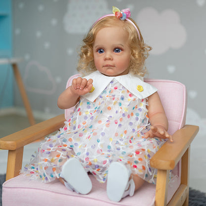 22 Zoll blondes Lorbeerhaar Realistisch Reborn Puppen Mädchen-Maggie