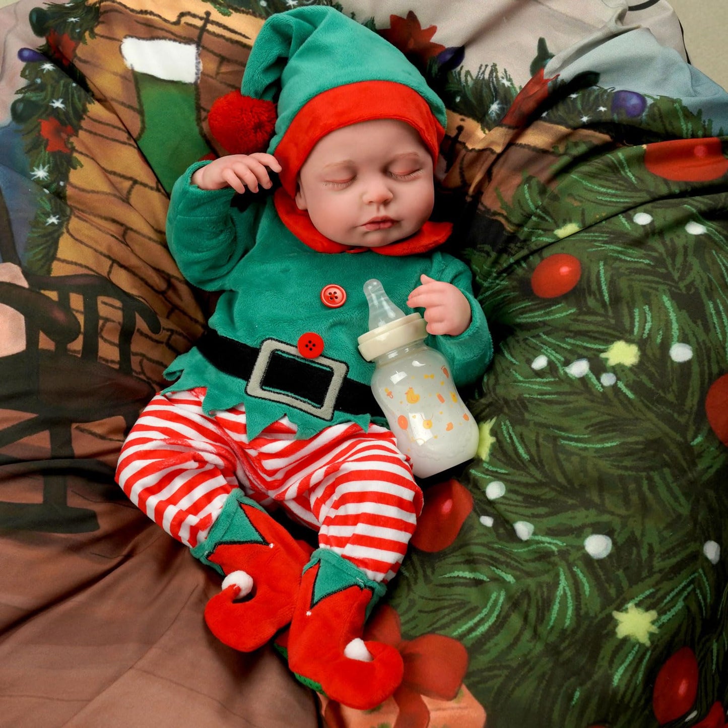 Weihnachtskostüm-20 Zoll Agnes Schlafen Reborn Puppe Mädchen-Loulou